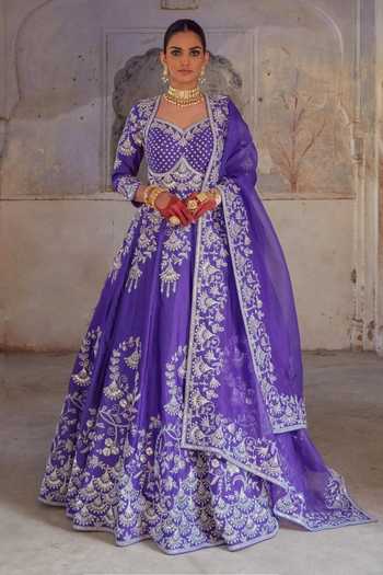 Vinita Bhansali Embroidered Falguni Gown Set 