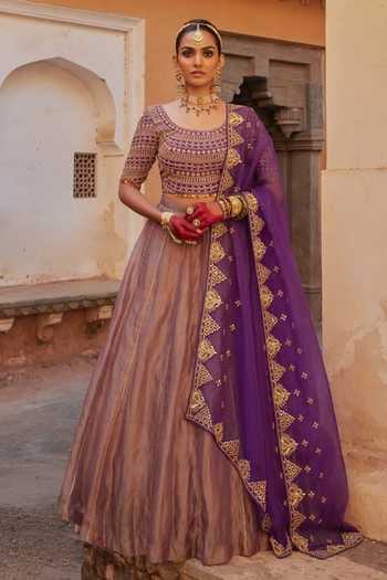 Vinita Bhansali Purple Dori Marodi Lehenga Set 