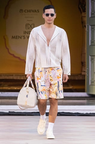 Printed Denim Twill Shorts 