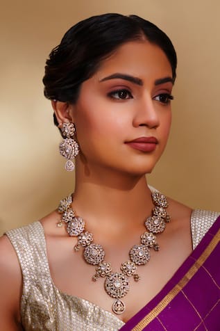 Kundan Polki Long Necklace Set 