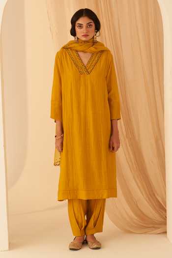 Janki India Chanderi Bullion Work Kurta Set 
