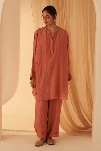 Janki India Chanderi Resham Buti Kurta Set 