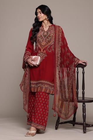 Ritu Kumar Red Adrika Kurta Set 