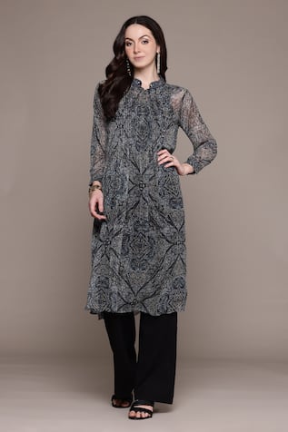 Ritu Kumar Black Printed Avanti Kurta 
