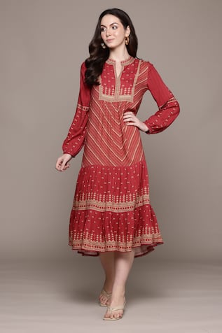 Ritu Kumar Long Dress with Embroidered Details 