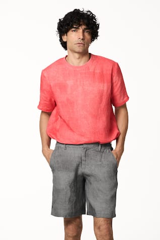 Charcoal Grey Linen Shorts 