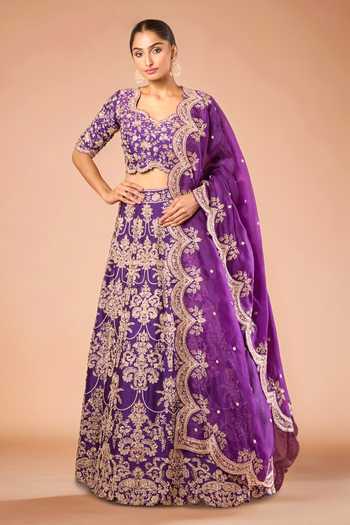 Azeera Embroidered Floral Blossom Lehenga Set 