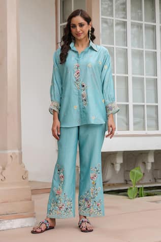 Label Niti Bothra Floral Embroidered Co-ord Set 