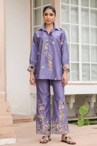Label Niti Bothra Floral Embroidered Co-ord Pant Set 
