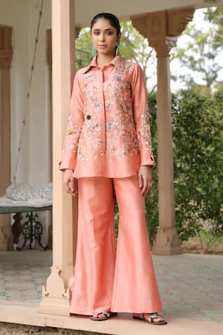 Label Niti Bothra Floral Embroidered Pant Set 