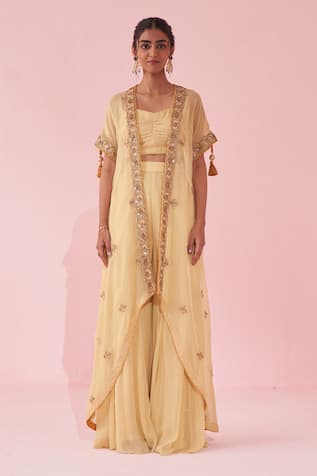 Studio Bagechaa Guldana Yellow Cape Set 