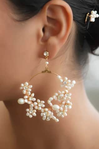 Floristaa by mahek Ocean Mist Pearl Dangle Earrings 