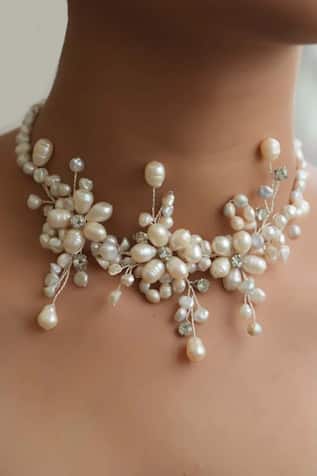 Floristaa by mahek Ocean Mist Pearl Choker Necklace 