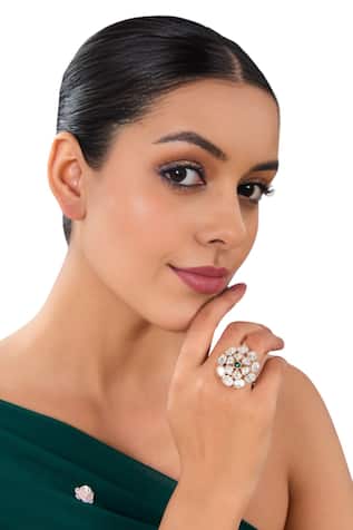 Kundan Polki & Emerald Stone Ring 