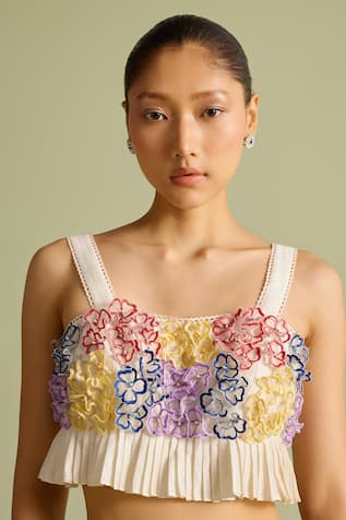 Chandrima 3D Hydrangea Pleated Bustier 