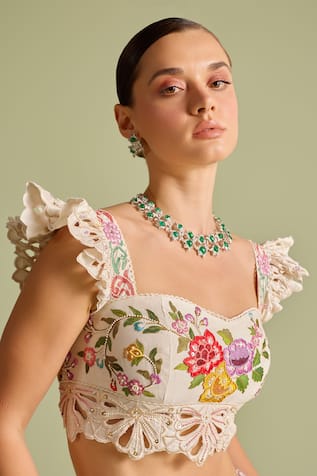 Chandrima Embroidered Floral Bustier 