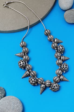 Tribal Spoke Silver Necklace 