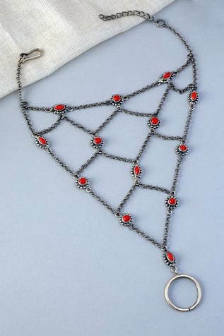 Red Coral 925 Silver Bracelet 