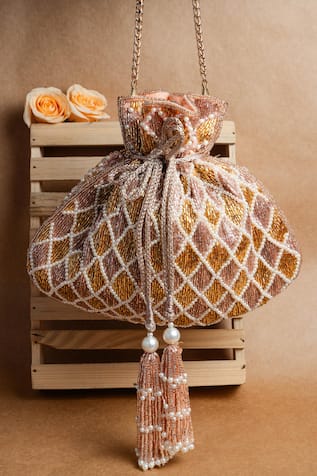 Nayaab By Sonia Cruzado Blush Potli Bag 