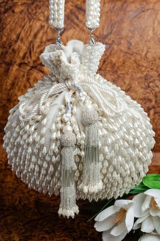 Pearl Treasure Ashen Potli Bag 