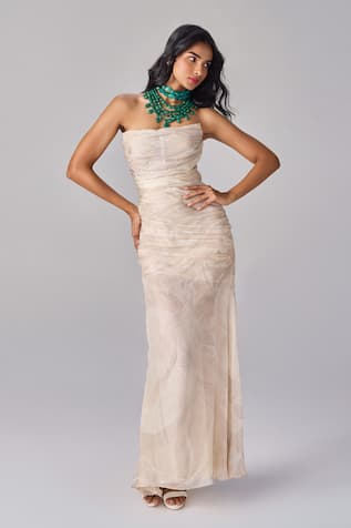 Saaksha & Kinni Floral Print Corset Style Maxi Dress 