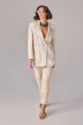 Saaksha & Kinni Abstract Floral Print Blazer 