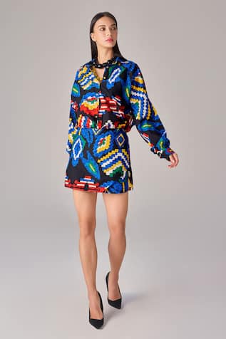 Saaksha & Kinni Aztec Print High Waist Skort 