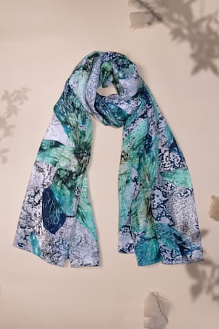 Floral Print Silk Scarf 