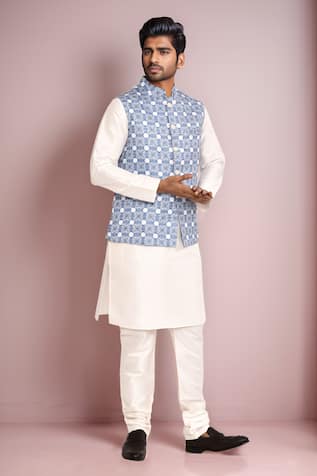 Arihant Rai Sinha Light Blue Nehru Jacket Set 