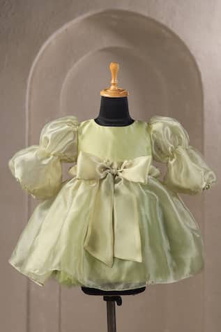 Casa Ninos Bowie Organza Dress With Balloon Sleeves 