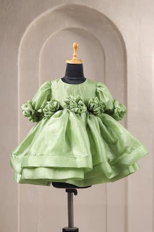 Casa Ninos Flower Embellished Fit and Flare Dress 