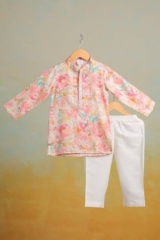 Multicolor Floral Print Kurta Set 