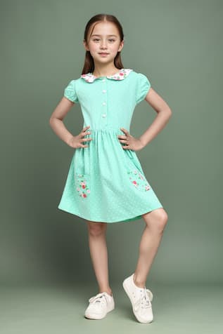 Mint Polka Dot Baby-Girl Dress 