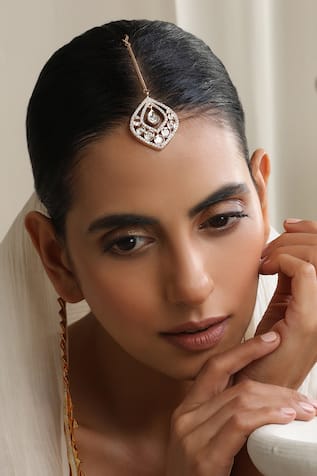 Rose Gold Polki Maang Tikka 