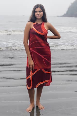RAAS LIFE Mazia Paan Print Halter Neck Dress 