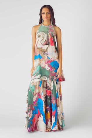 Basanti - Kapde Aur Koffee Embellished Ivory Crepe Sharara Set 