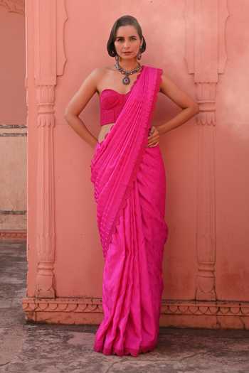 Kasturi Kundal Banarasi Handloom Saree Set 