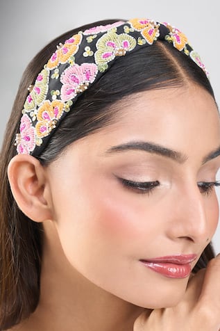 Embroidered Floral Hairband 