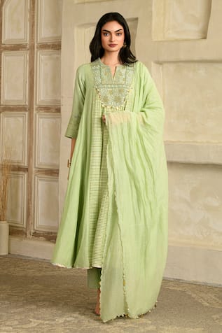 Saahiil Kapoor Embellished Pista Anarkali Set 