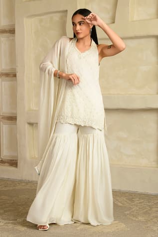 Saahiil Kapoor Embroidered Halter Neck Kurta Set 