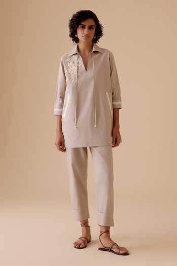 Bunka Embroidered Cotton Poplin Tunic 