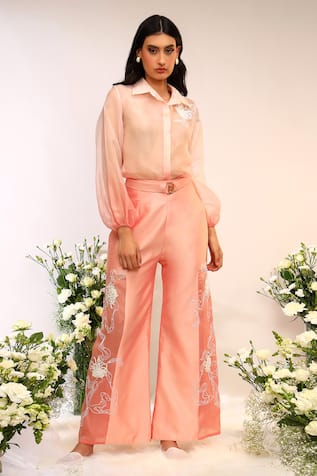 Sakshi Khetterpal Embroidered Organza Shirt & Pant Set 