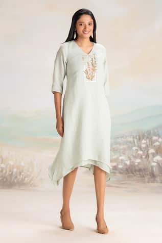Kaveri V-Neck Fit and Flare Dress 