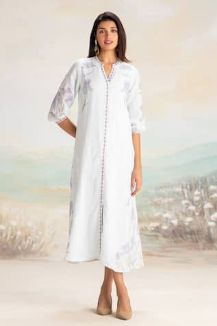 KAVERI Floral Print Fit-and-Flare Dress 