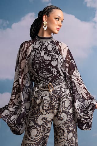 Nikita Mhaisalkar Chocolate Swirl Print Top 