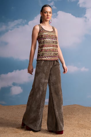 Nikita Mhaisalkar Wide Leg Corduroy Pants 