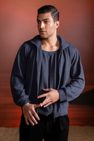 Nikita Mhaisalkar Grey Knit Jacket 