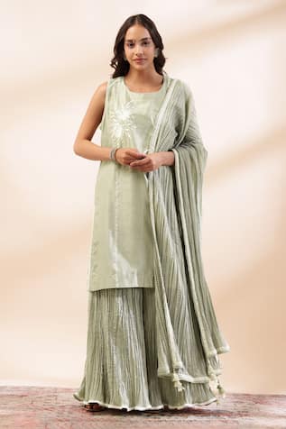 Kyra By Bhavna Chanderi Embroidered Kurta Set 