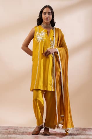 Kyra By Bhavna Mustard Yellow Kurta Set with Dupatta 
