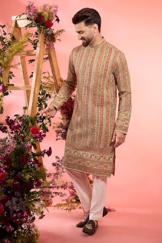Kasbah Multi Color Embroidered Classic Kurta 
